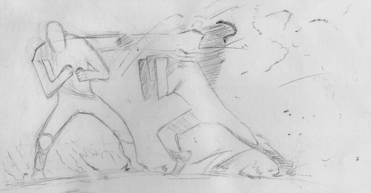 Original character animation pose study drawings