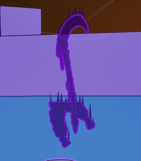 Tight crop of Shatter's partially dissolving marker as the aim window closes